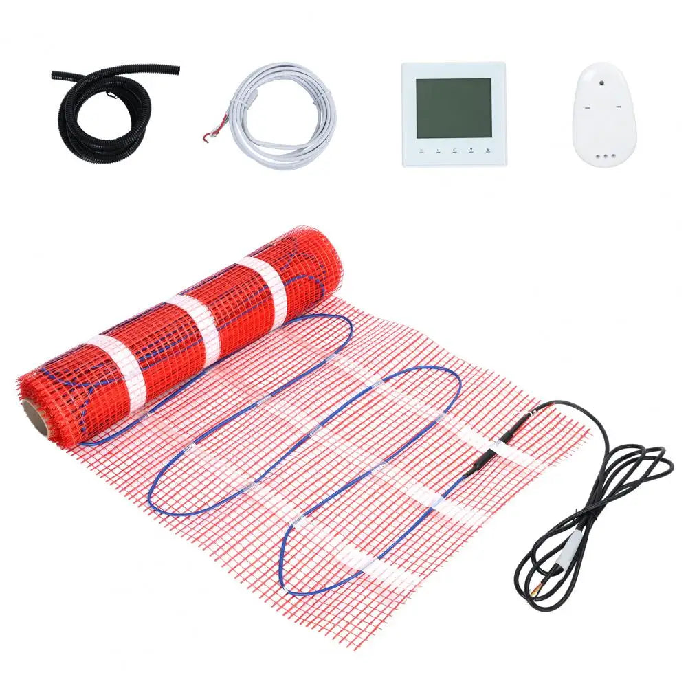 Grid Lightweight Heating Floor Mat Electric Heating Aluminum Foil Electric Floor Mat With Temperature Control And Alarm Set 110V